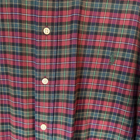Ralph Lauren Men's Plaid Shirt - Red and Green - Picture 2 of 4